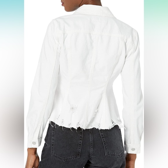 BlankNYC White Distressed Denim Trucker Jacket - Picture 2 of 5